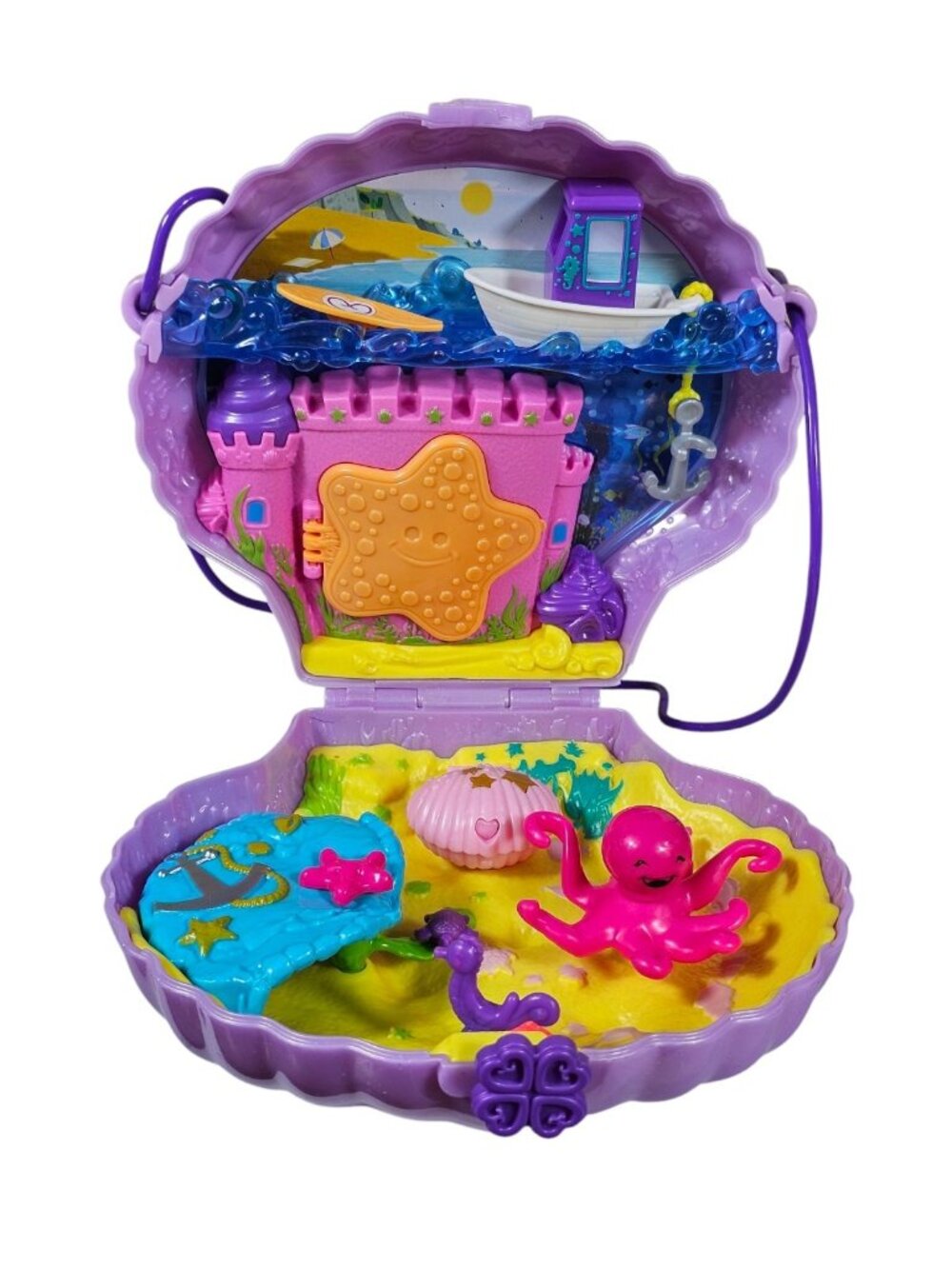 2019 Polly Pocket Underwater Ocean Shell Clam Shell No Figures Included - Picture 2 of 10